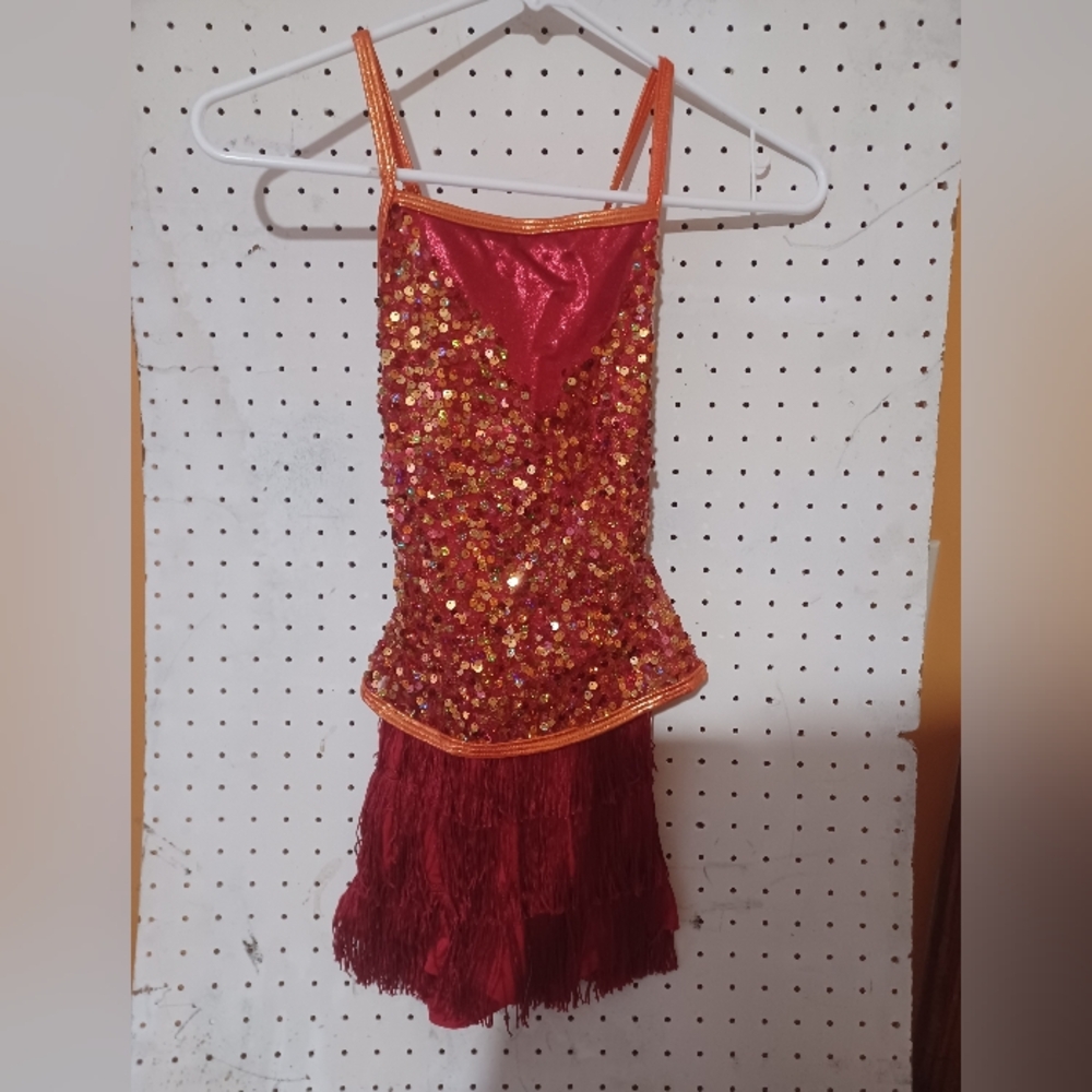 Orange And Red Adult Small Dance Costume